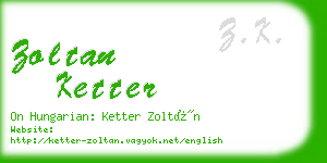 zoltan ketter business card